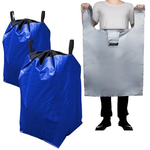Moving Bags Heavy Duty Extra Large, 66 Gallon Large College Moving Bags with Handles, Waterproof Storage Packing for Home Dorm, Set of 2