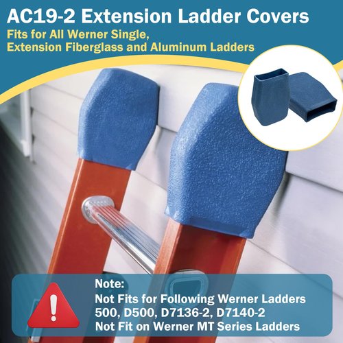 4 Pack AC19-2 Extension Ladder Covers Replacement for Werner Extension Ladder, Fits for All Werner Ladders Except 500, D500, D7136-2, D7140-2 & MT Series