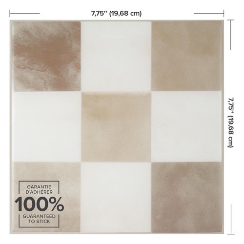 SMART TILES Peel and Stick Backsplash - 5 Sheets of 7,75" x 7,75" - 3D Adhesive Peel and Stick Tile Backsplash for Kitchen, Bathroom, Wall Tile, Checkered