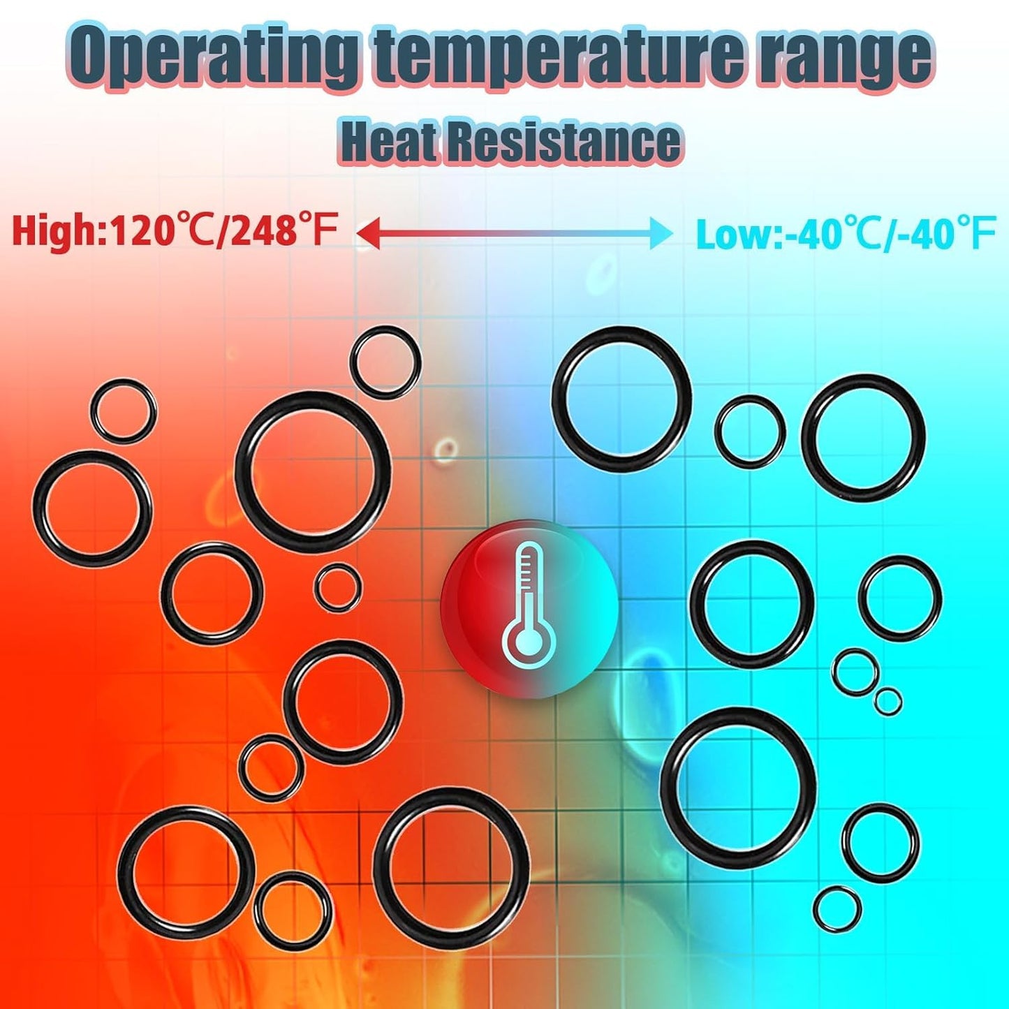 KEZE 1040 Pcs O Ring Kit 21 Size Universal Nitrile Rubber O Ring Assortment Set for Automotive Vehicle Repair Faucet Plumbing Air or Gas Sealing Connections Resist Oil and Heat
