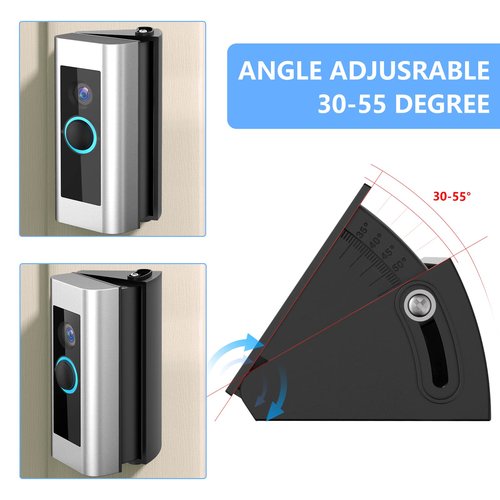RIOVO Adjustable 30 to 55 Degree Doorbell Angle Mount Compatible with Video Doorbell Wired/Pro, Replacement Angle Adjustment Adapter Mounting Bracket Wedge Kit