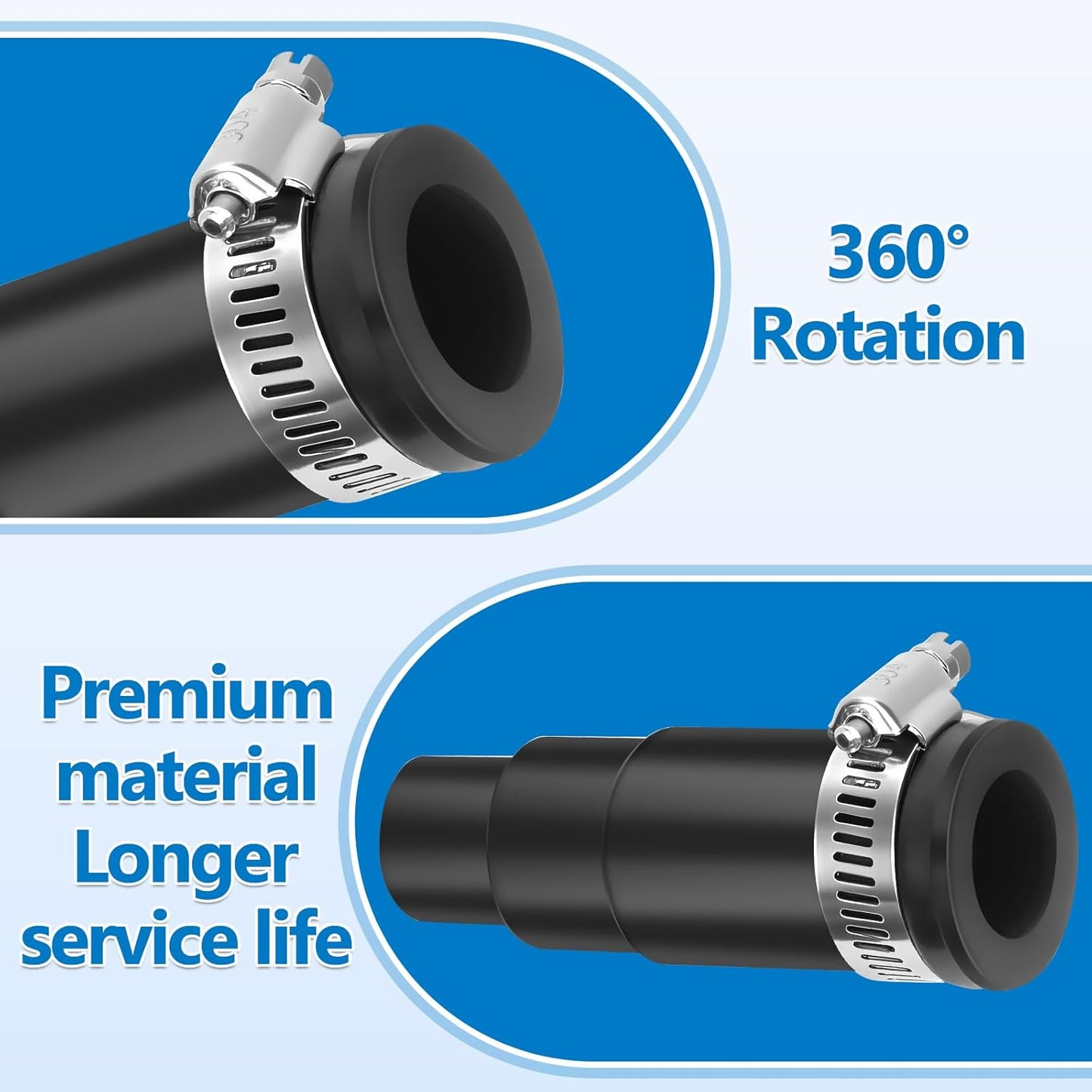 Dishwasher Drain Hose Adapter Compatible with Insinkerator Garbage Disposals, Dishwasher Drain Connector Compatible Include 1 Inlet Connector, 3 Spring Clamps, and 1 Hose Clamp