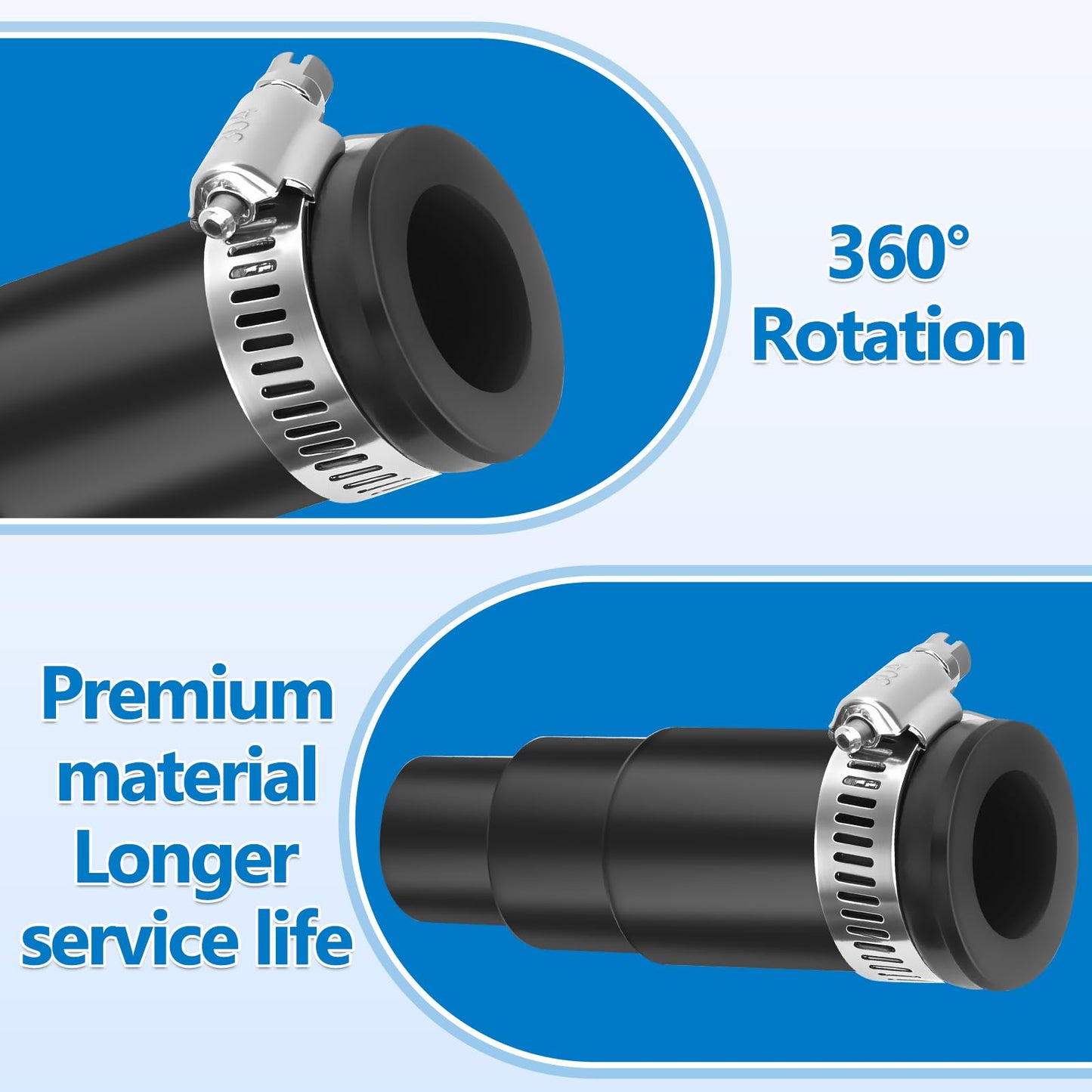 LEETAT Dishwasher Drain Hose Adapter Compatible with Insinkerator Garbage Disposals, Dishwasher Drain Connector Compatible Include 1 Inlet Connector, 3 Spring Clamps, and 1 Hose Clamp