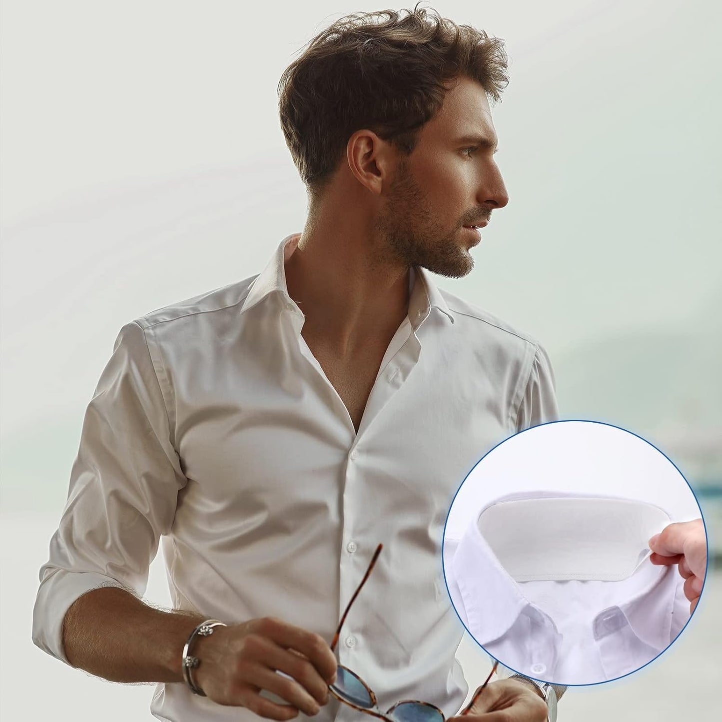 Janmercy 100 Pcs Hat Sweat Liner Shields Absorbing Pad Prevents Stains Protector Bands for Baseball Golf Cap Men Women
