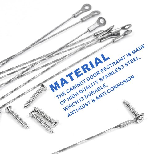 30PCS Cabinet Door Restraint,Cabinet Hinge Limiter,Door Opening Angle Protector with Mounting Screws Limit Door Swing with Screws(8 Inch)