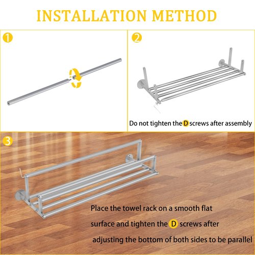 XEENEW Double Towel Racks for Bathroom Towel Rack with Shelf, 24 Inch Double Towel Bars, Wall Mount Towel Holder for Bathroom Lavatory, Stainless Steel Towel Rod(Brushed Nickel)