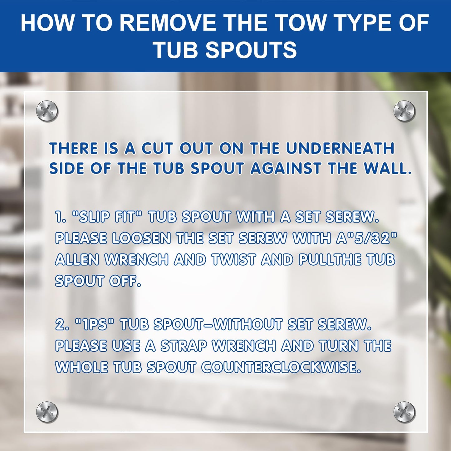 LEETAT 2 Set Universal Tub Spout Diverter Repair Kit, Bathroom Shower Bathtub Leaky Faucet Repair Replacement Parts, Includes 2*Diverter Valve Stems, 2*Gates and 2*Cup Seals (Chrome)