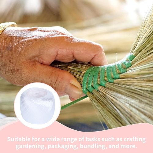 Polyester Nylon Plastic Rope Twine, 4cm Width 310m Bundled Roll for Packing, Gardening, Crafts, Carrying - Multi-Purpose Household Rope (White)