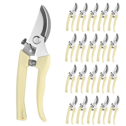 30Pcs Pruning Shears for Gardening, Beige Garden Clippers Handheld Heavy Duty Plant Scissors Bypass Pruning Shears for Gardening Yard Hedge Flowers Tree Trimming Plant Cutter