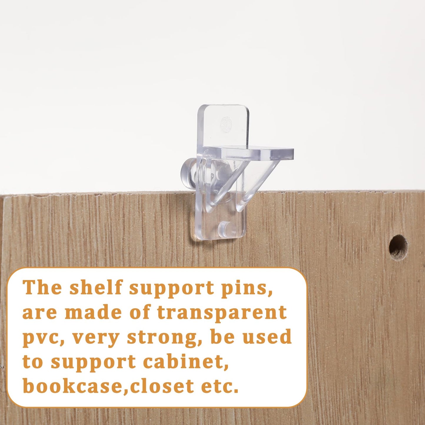 30 Pcs Shelf Holders Pegs, 1/4 Inch Clear Plastic Cabinet Shelf Support Pins Punch Free Furniture Support Pin Bookcase Pegs Replacement for Shelves Kitchen Cabinet Book Closet