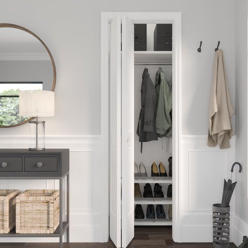 Richelieu Hardware 14012WBC Onward Bi-Fold Door Hardware Kit 24 in (610 mm), Track White Zinc Beige Finish
