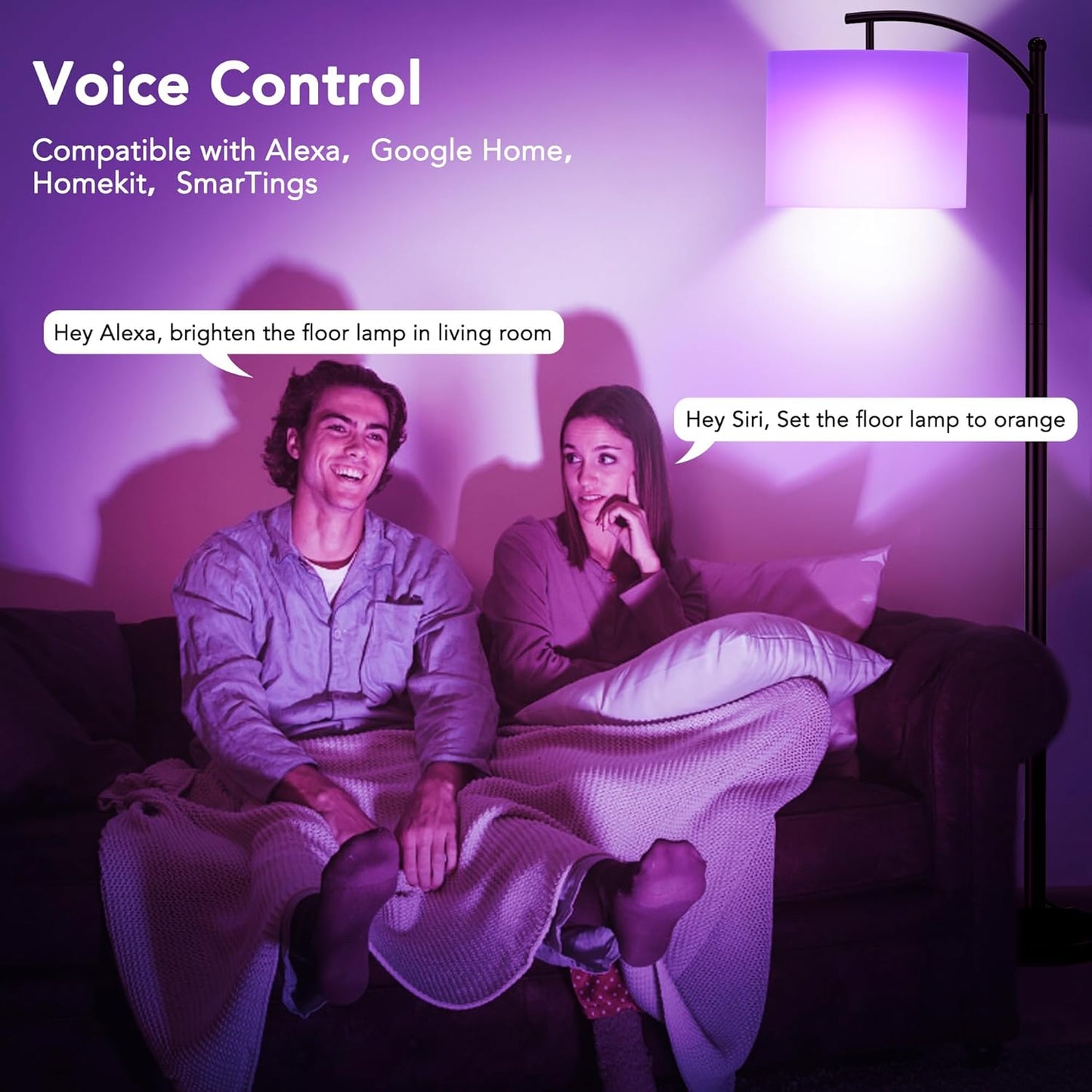 ROTTOGOON Floor Lamp for Living Room with 3 Color Temperatures LED Bulb, Standing Lamp Tall Industrial Floor Lamp Reading for Bedroom, Office (9W LED Bulb, Beige Lampshade Included) -Black