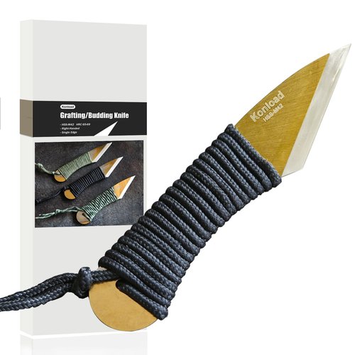Konload Grafting Knife for Fruit Tree Kiridashi Knife-HSS M42-HRC66-69 Singe Bevel Grafting Tools for Budding Bonsai-Garden Tools