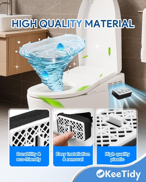 KeeTidy THU6474-01/THU6474#01 THU6072 Deodorizer Filter Compatible with TOTO S500e, S550e, K300, THU9476 Deodorizing Catalyst Cartridge Toilet Air Filter, 2 Pack