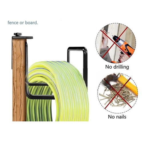 Garden Hose Holder - Heavy Duty Metal Hose Holder for Wall - Outdoor Pipe Organization Rack for Garage Garden Backyard Shed Tool House Basement