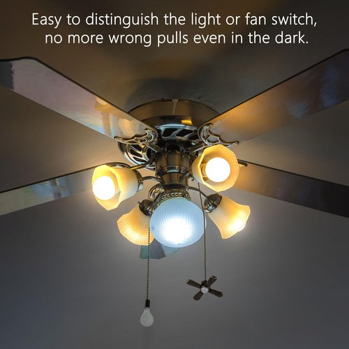 Ohlove 4 Pcs Ceiling Fan Pull Chain Extension Set, 12 Inch Bronze Decorative Light and Fan Pulls