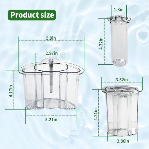 Vanshly FP-13DPA 13-Cup Food Processor Pusher Assembly(Small, Medium, Large) Compatible with Cuisinart Models FP-13DGM, FP-13DSV,CFP-26SVPC, & SFP-13