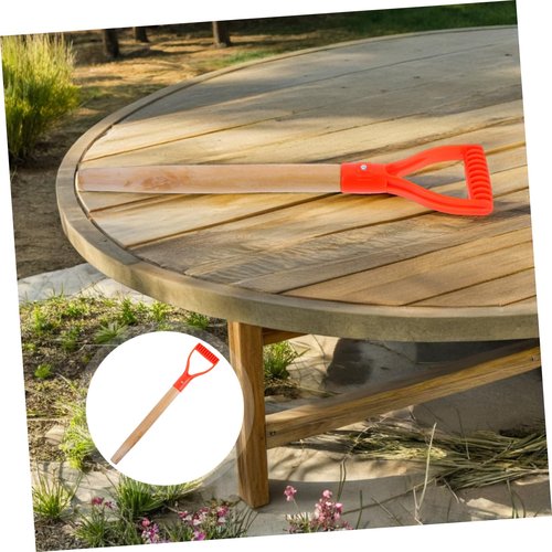 Mikikit Garden Fork Replacement Handle Durable D Shaped Wooden Shovel Grip Nonslip Surface for Secure Control Strong Pitch Fork Handle Replacement for Tough Digging Tasks