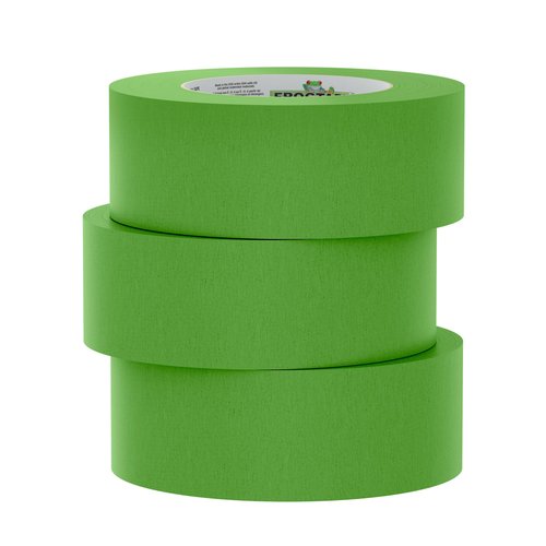 FrogTape Multi-Surface Painters Tape with PAINTBLOCK, 2 Inch Wide (1.88 In. x 60 Yds), Medium Adhesion, Green, 3 Rolls (240661)