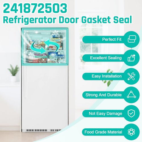Upgraded 241872503 Refrigerator Freezer Door Gasket Replacement Compatible with Frigidaire, Cro-sley, Ken-more, 28.34" x 17.71" Freezer Door Seal Replaces 240370905, 1379479, 240514605