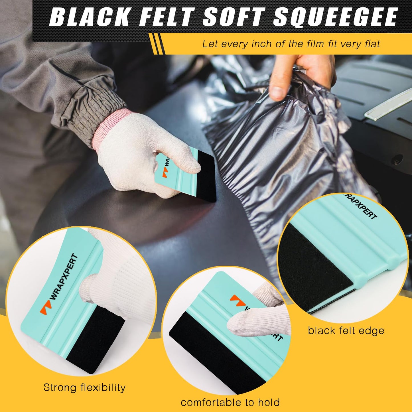 WRAPXERPT Wallpaper Smoothing Tool,Wallpaper Tool Kit for Peel and Stick Wallpaper Hanging,Vinyl Backsplash Tile,Bathroom,Window Film