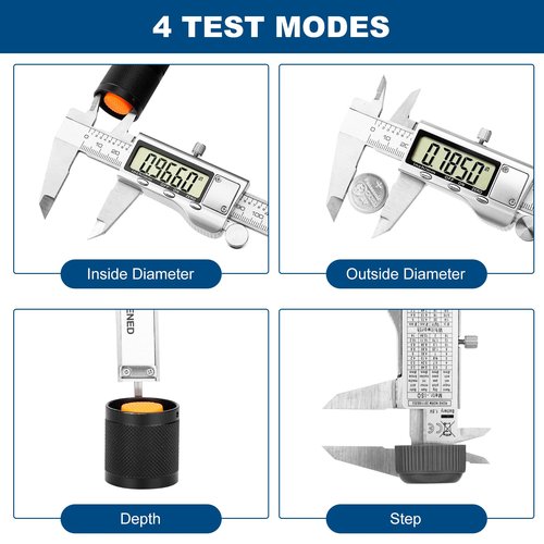 QDXMD Digital Caliper Measuring Tool, 6 Inch Stainless Steel Vernier Caliper Digital Micrometer with Large LCD Screen, Auto-Off Feature, Easy Switch from Inch to Millimeter
