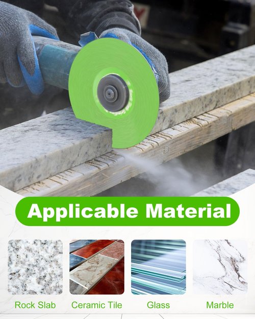 WENHUALI 4.5 Inch Diamond Rock Slab Grinding & Cutting Disc - 3 Pcs Angle Grinder Blade with 7/8" Arbor for Marble, Quartz, Ceramic, Glass, Tile, Jade & Rock Slab Trimming