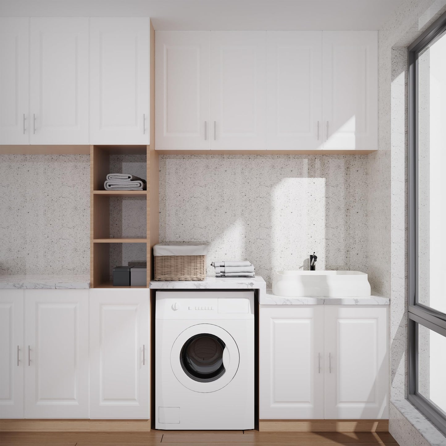 Built-in Cabinet Doors - Cabinet Replacement Doors for Kitchen, Living Room, Bedroom, Bathroom - 22.5 Inch High (White, 13.25 Inch Wide)