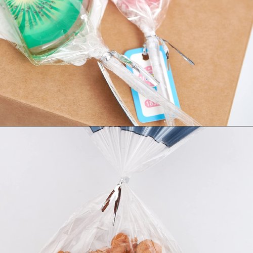 DGTANGYIN 800 Pcs 4" Metallic Twist Ties(Silver) for Bakery Ties, Candy Bags, Coffee Bags, Goodie Bags Ties