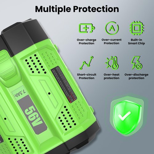 Zuliati BA2800T 7.5AH Replacement for EGO Battery Compatible with EGO 56V Battery BA2800 BA4200 BA1400T BA1400 Lawn Mower Leaf Blower Chainsaw Tools(7.5AH-1PC)