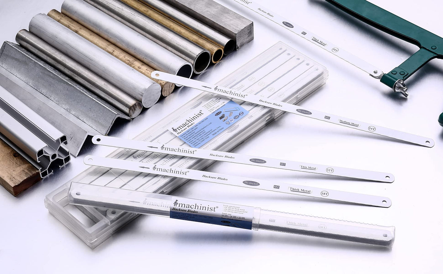 Imachinist S121232x2 M2 Bi-Metal, 12" Inch Long, 1/2" Wide, 32 TPI, Invariable Teeth, Hacksaw Blades for Metal Cutting Hack Saw Replacement Handsaw Set, 2 Pack