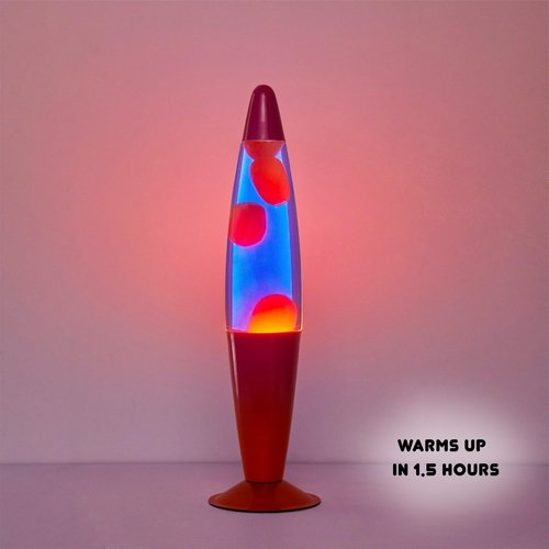 Urban Lifestyle 16" Pink Orange Ombre Wax Motion Volcano Lamp, Retro Mood Light for Bedroom, Living Room, or Party Décor
