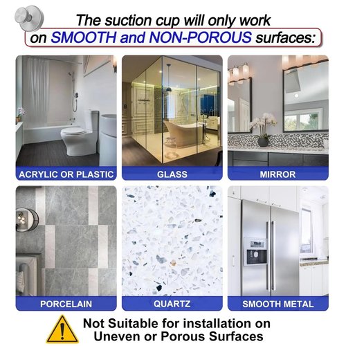 LELYMALL Reusable Suction Cup Hooks Vacuum Suction Cup Hooks Stainless Steel Shower Bathroom Holders Hanging Towels Set of 2(Gold)