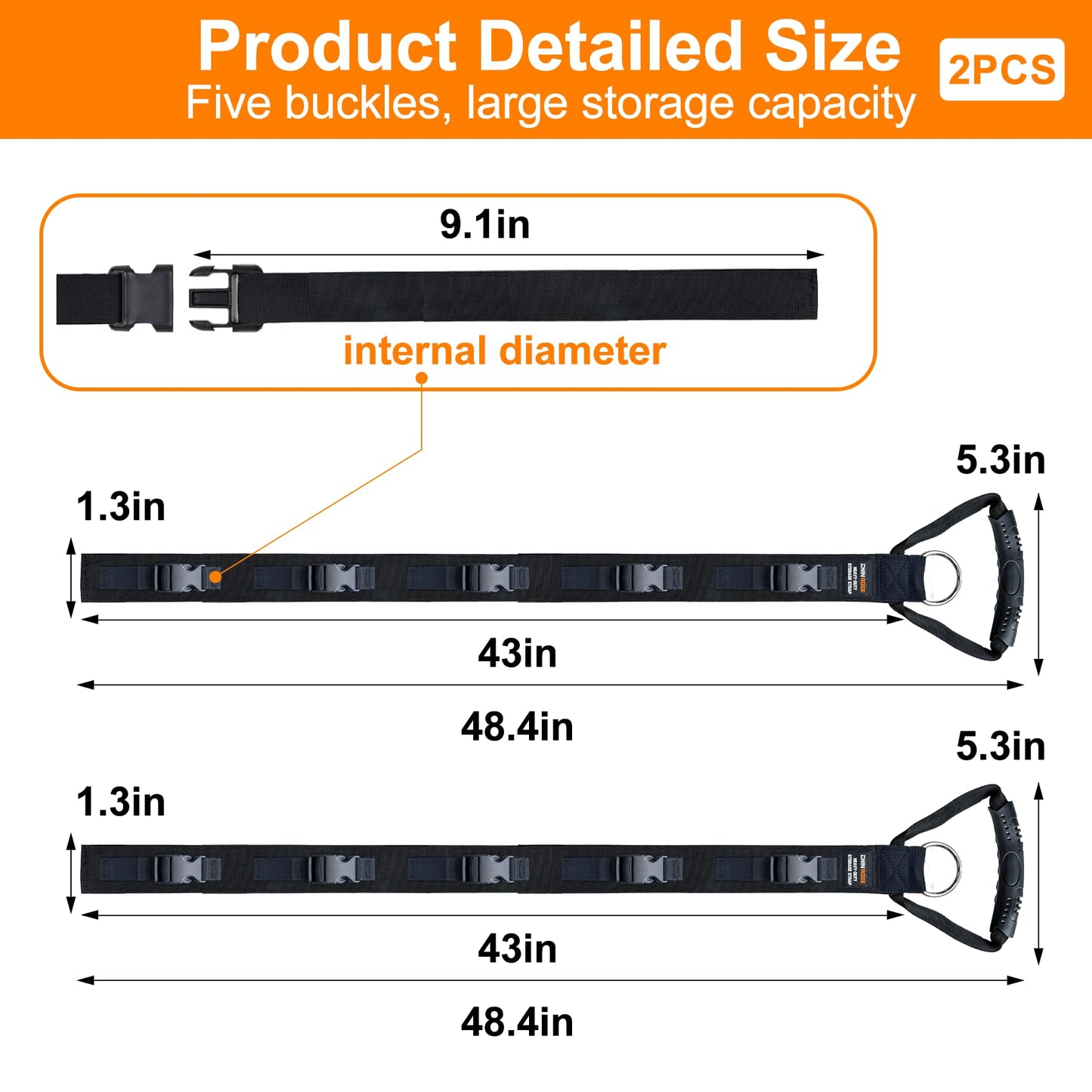 Extension Cord Organizer, 2 PCS Extension Cord Hanger with 5 Slots, Extension Cord Holder, Garage Garden Storage Straps for Cable, Hose, Rope, Tool