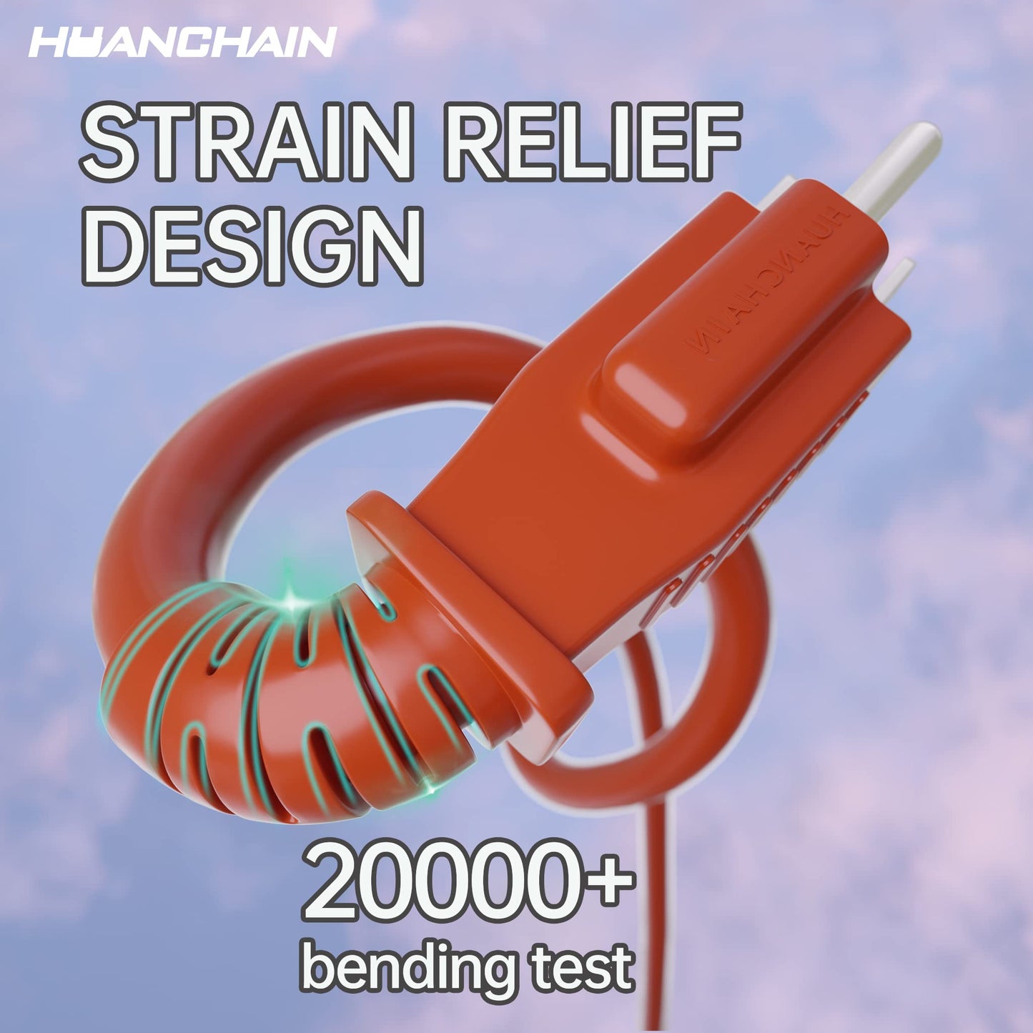 HUANCHAIN Indoor Outdoor Extension Cord 50 ft Waterproof, 16/3 Gauge Flexible Resistant Appliance Extension Cord Outside, 13A 1625W 16AWG SJTW, 3 Prong Electric Cable Orange, ETL