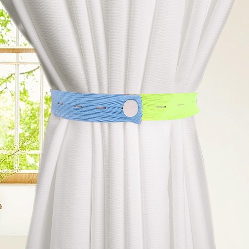 10PCS Random Color Adjustable Clothes Storage Elastic Band, Roll-up Clothing Storage Strap with Button and Buttonholes, Space Saver