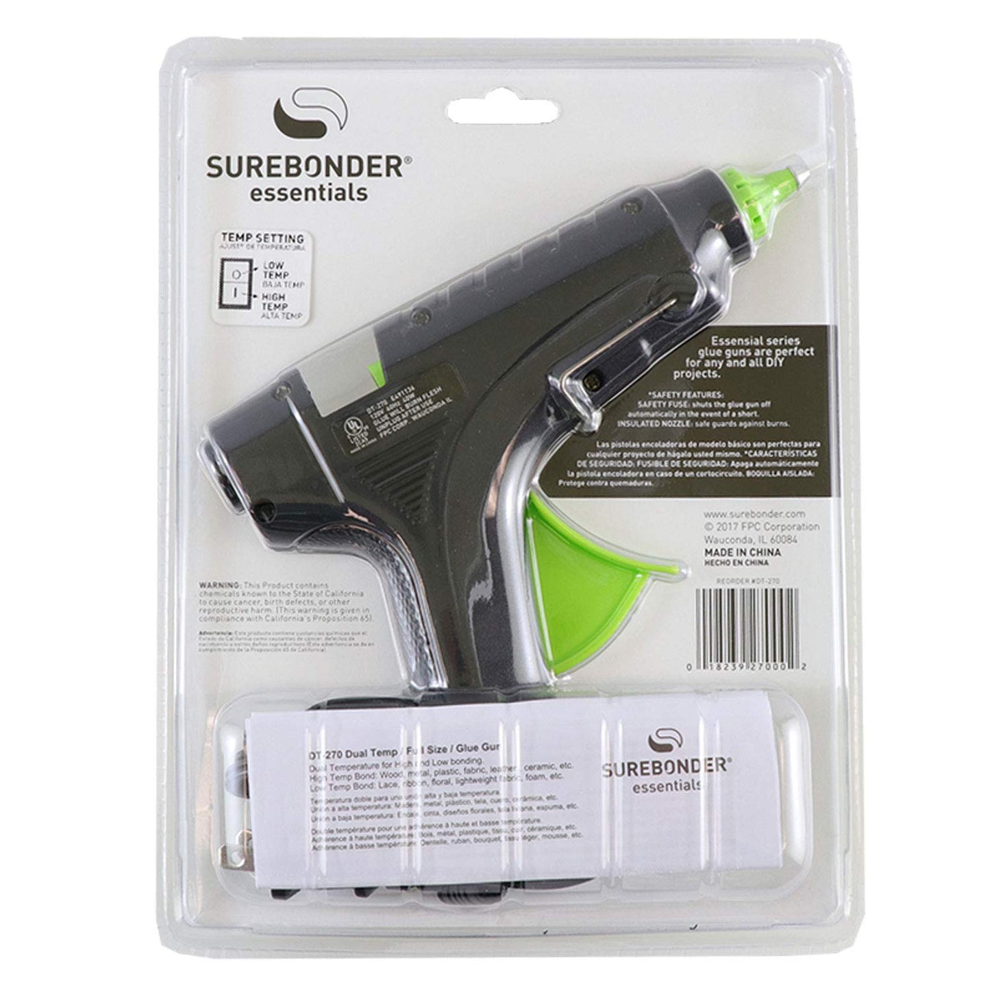 Surebonder DT-270 Dual Temperature 40W Full Size Hot Melt Glue Gun-Uses 7/16" D Glue Sticks