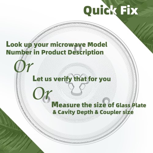 Gemroom 10.6" Microwave Glass Turntable Compatible with Hamilton Beach P90D23AL-R1, GE WB48X26755, 10 5/8 inch Replacement Microwave Glass Plate for Whirlpool WPW10551236