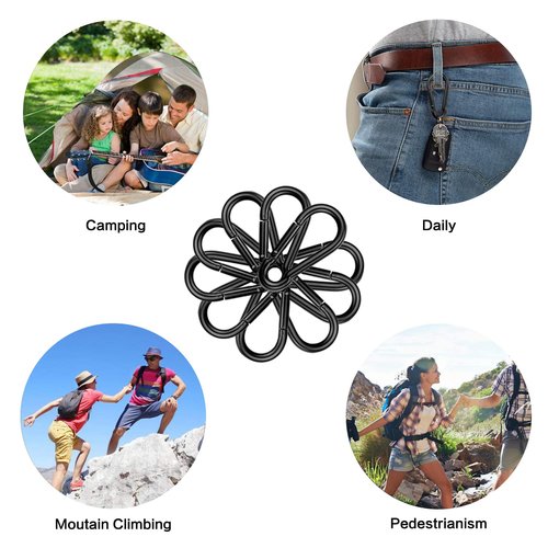 M4 Spring Snap Hook Carabiner Clip 1.57 Inch Heavy Duty Snap Hooks Quick Link for Camping, Hiking, Outdoor and Bird Feeders & Dog Leash (20 Pcs), Black
