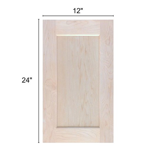 ONESTOCK Unfinished Maple Shaker Cabinet Door Front Replacement - 12W x 24H | Ready to Paint or Stain | Solid Wood | Cabinet Door Replacement