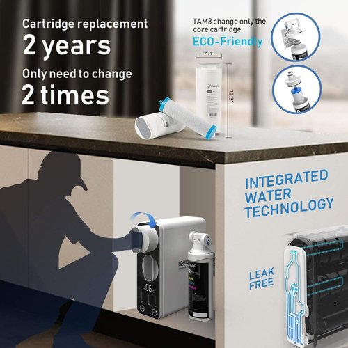 Frizzlife Reverse Osmosis Water Filter - Alkaline Mineral pH+, 600 GPD High Flow, Tankless RO Reverse Osmosis System, Under Sink, Reduce TDS, Compact, 2:1 Drain Ratio, PD600-TAM3