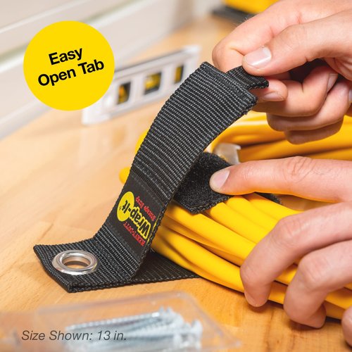 Heavy-Duty Wrap-It Storage Straps - 17" (6-Pack) Silver - Garage Organizer and Extension Cord Hanger for Storage Ideas as an Electric Cord Holder