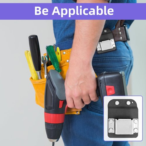 4Pcs Drill Holder for Tool Belt with Carabiners, Fits Up to 2" Belts, Drill Belt Clip Holster Compatible with Impact Driver and Nailers