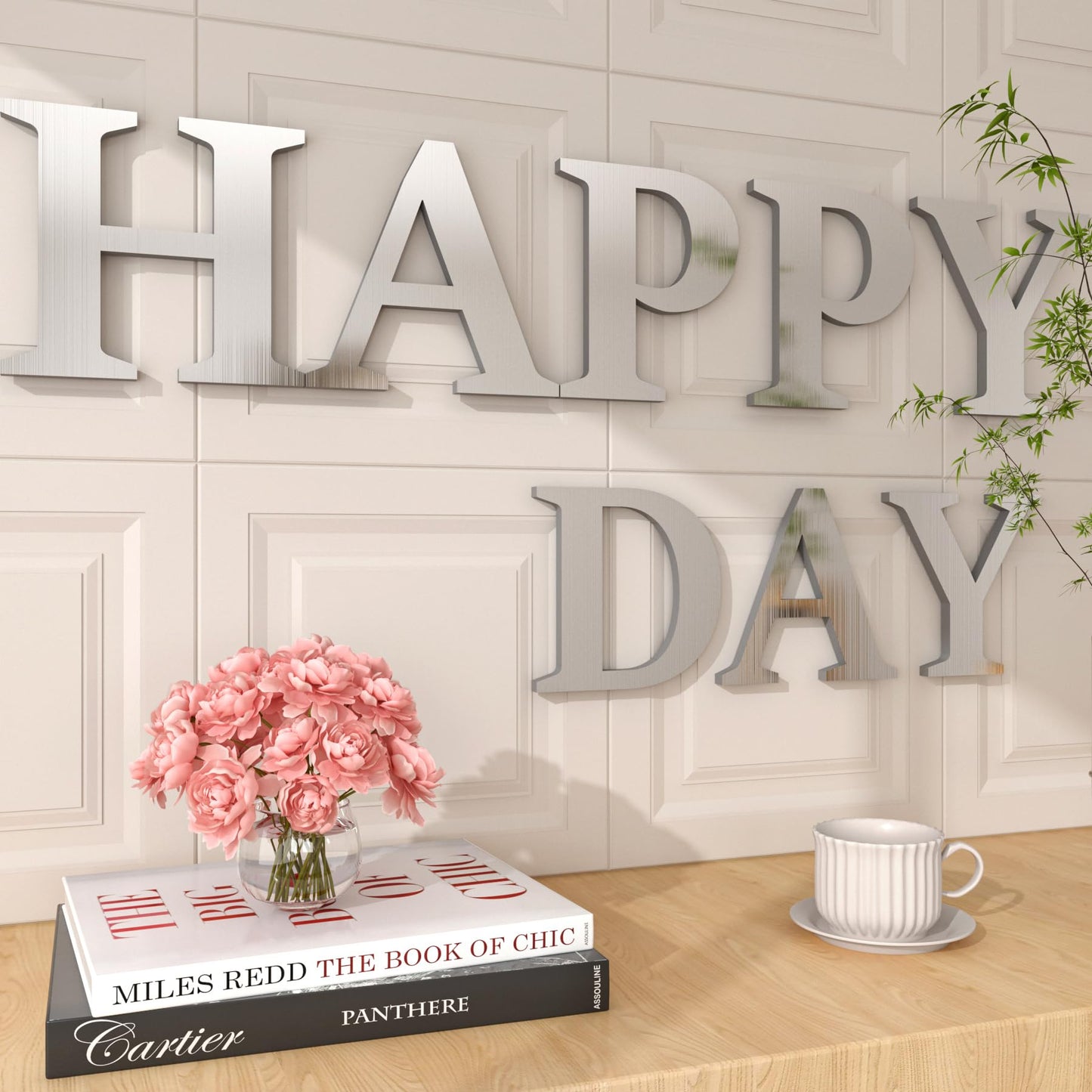 HelloWall Silver Brushed Nickel Mirror Frame Border Peel and Stick Metal Molding Trim Removable Wall Trim Borders Stainless Steel Wallpaper Border for Fireplace Stainless Steel Mirror Borders 3"x197"