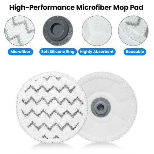 Gabrella 6 Pack 3897A Rotating Steam Mop Pads Replacement Compatible with SmartSteam Bissell SpinWave Scrubbing Steam Mop 3897A 3712C 3712W, Reusable Wave Pattern Pads