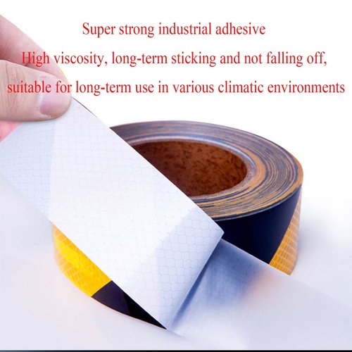 EDCWDTYYEC Hazard Warning Reflective Tape 5CM×20M Twill Safety Tape Waterproof Self Adhesive Barrier Tape Floor Marking Tape Tape (Color : Red+White)