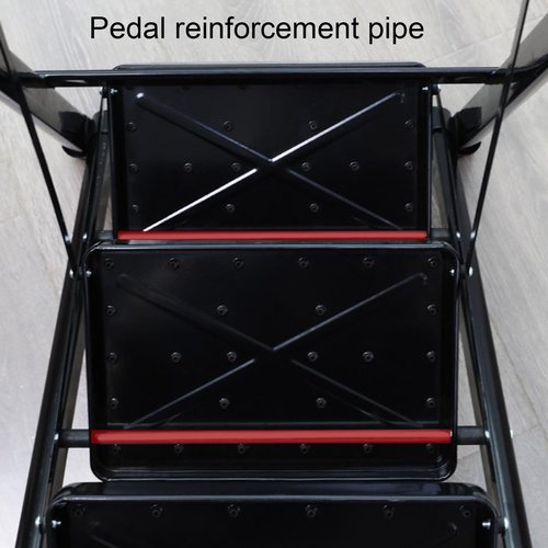 RRXIMHTT 3 Step Ladder Folding with Anti-Slip Pedal & Triangular Support, 330 LBS Capacity Heavy Duty Carbon Steel Ladder, Rust-Proof Lightweight Step Stool for Home Kitchen Office Garage (Black) Bla