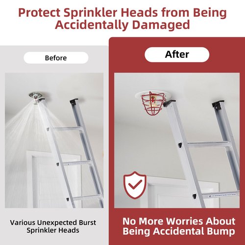 (6 Pack) 1/2" Fire Sprinkler Head Cage Guard Protector Fire Extinguishing System Sprinkler Bracket Red