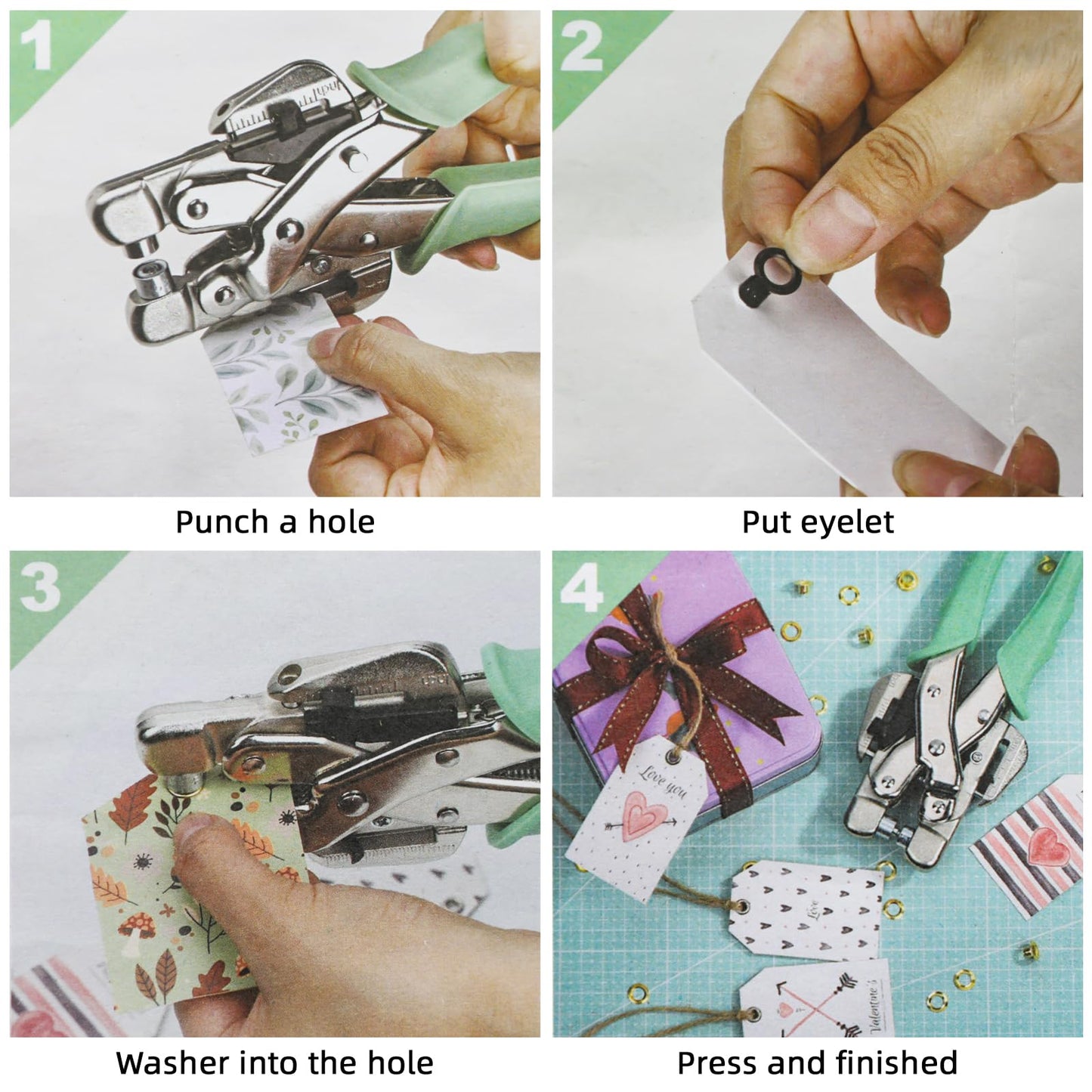 3/16 & 1/8 Grommet Tool Kit and Eyelet Hole Punch Plier, Grommet Eyelet Pliers Tool Set with 160 Pcs Metal Grommets Eyelets and Case for Leather Bags Clothes Belt Cards and Crafts
