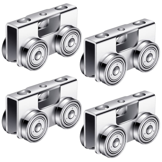 Tudomro Electric Hoist Installation Roller Trolley for 1-5/8" Wide and All 1-5/8", Electric Hoist Trolley Assembly Silent for Taller Strut Channel(Simple Style, 4 Pcs)